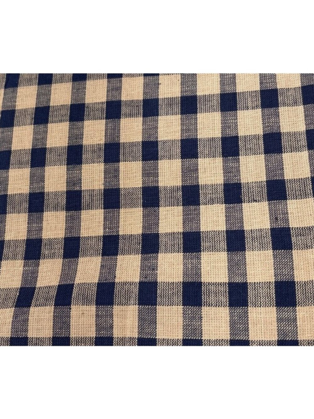 Blue Gingham Cotton Fabric 20"x44" Sewing Crafts Quilting